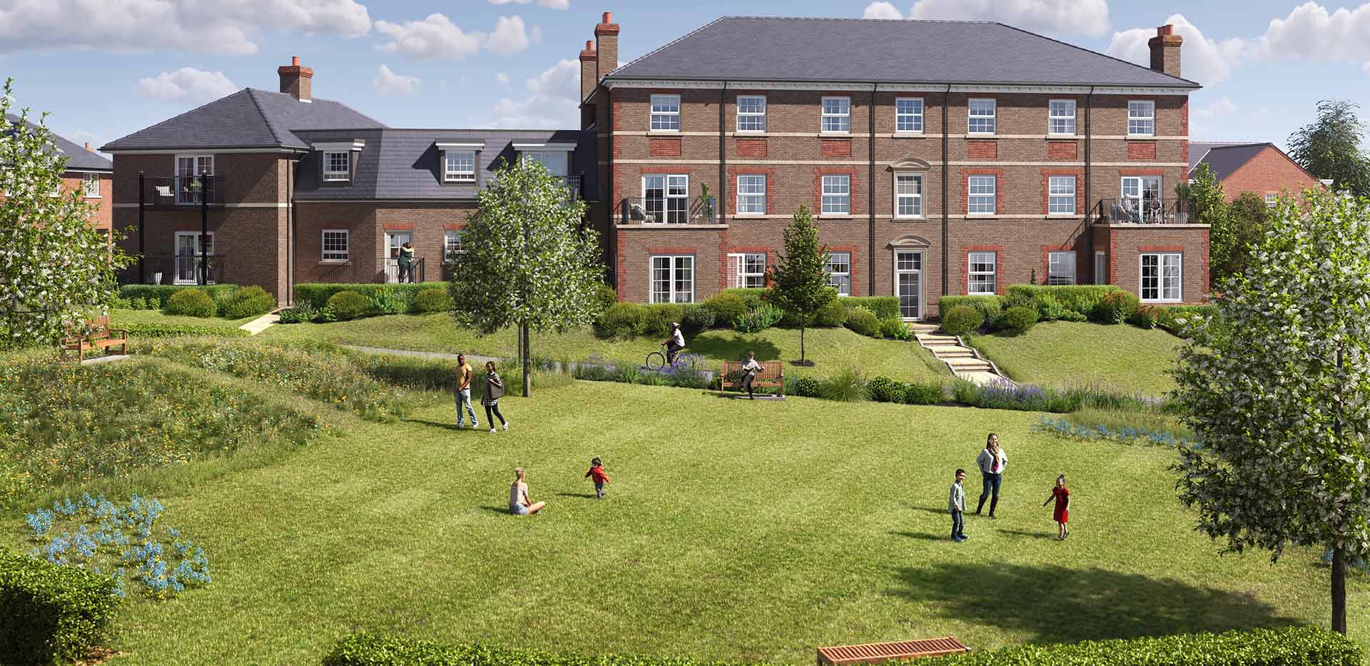 Spring Hill, Exterior CGI, Manor House, Green Space